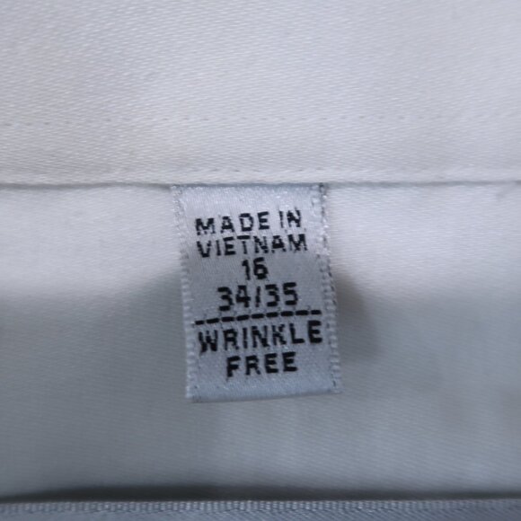 Geoffrey Beene Button Down Mens White Regular Fit Shirt Cotton Blend Neck 16 - Picture 6 of 11